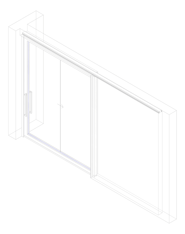 3D Documentation Image of Door Sliding LotusDoors Glass Single Cavity