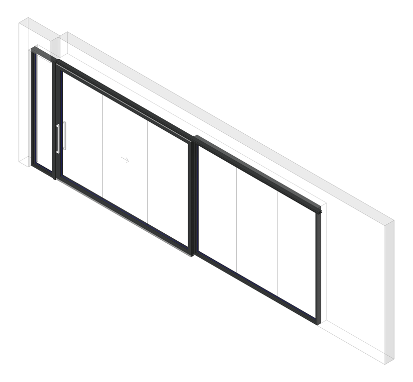 Image of Door Sliding LotusDoors Glass Single DualSideLight InlineJamb