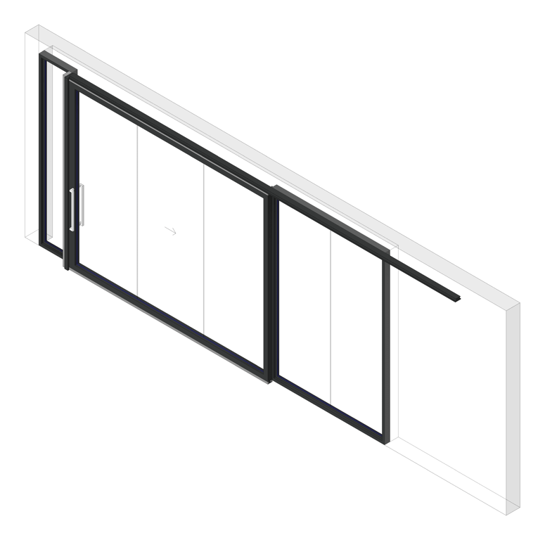 Door Sliding LotusDoors Glass Single DualSideLight OffsetJamb