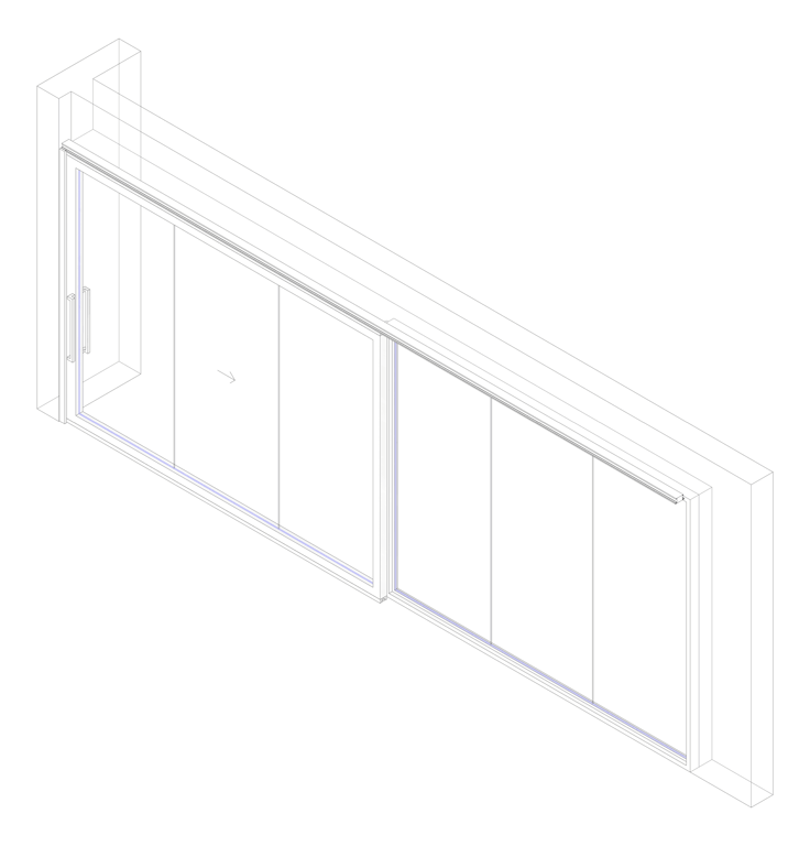 3D Documentation Image of Door Sliding LotusDoors Glass Single SideLight