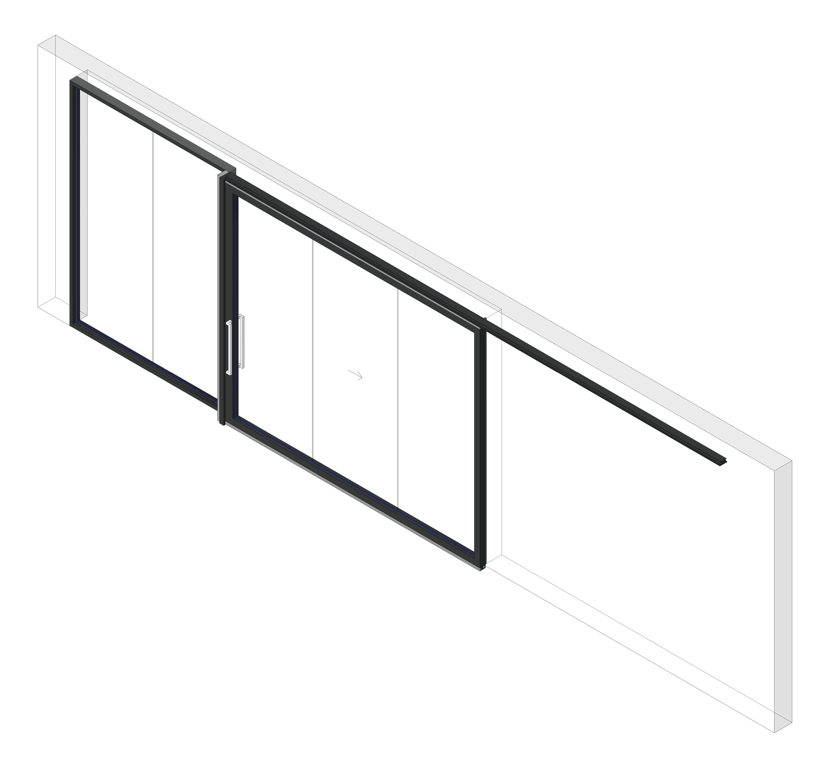 Image of Door Sliding LotusDoors Glass Single SideLight OffsetJamb