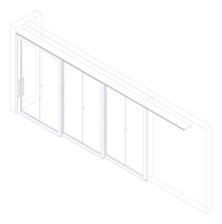 3D Documentation Image of Door Sliding LotusDoors Glass Triple