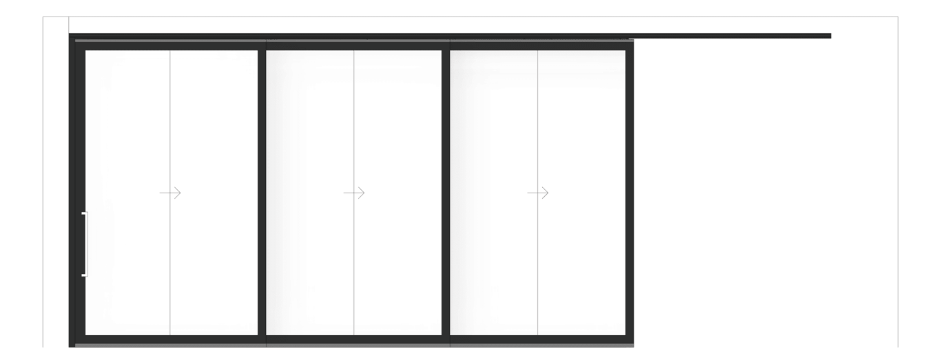 Front Image of Door Sliding LotusDoors Glass Triple