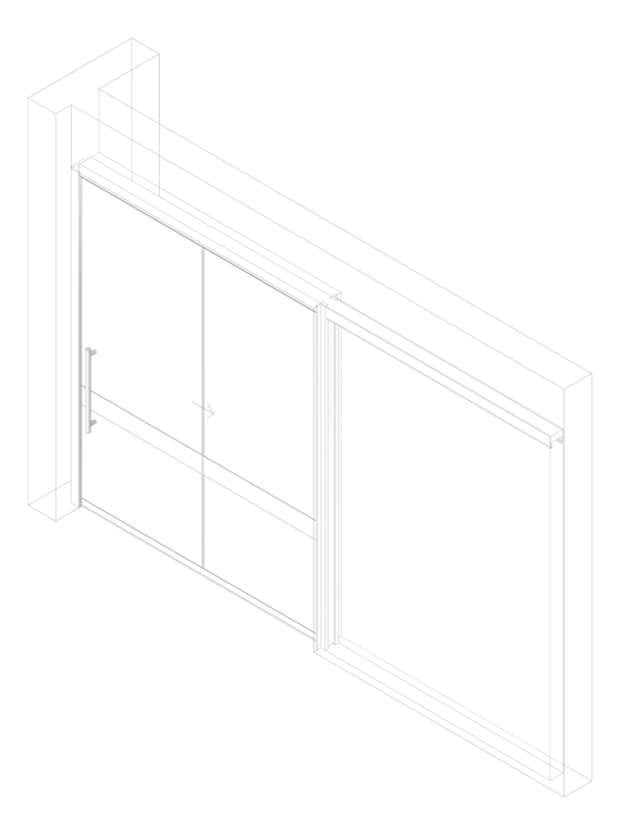 3D Documentation Image of Door Sliding LotusDoors Single CavityTrack