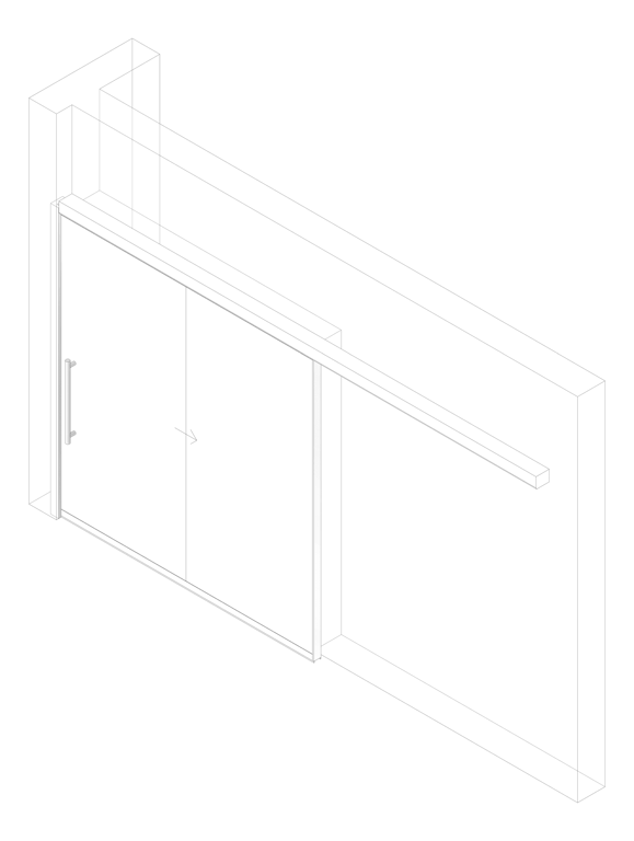 3D Documentation Image of Door Sliding LotusDoors Single FaceFixed