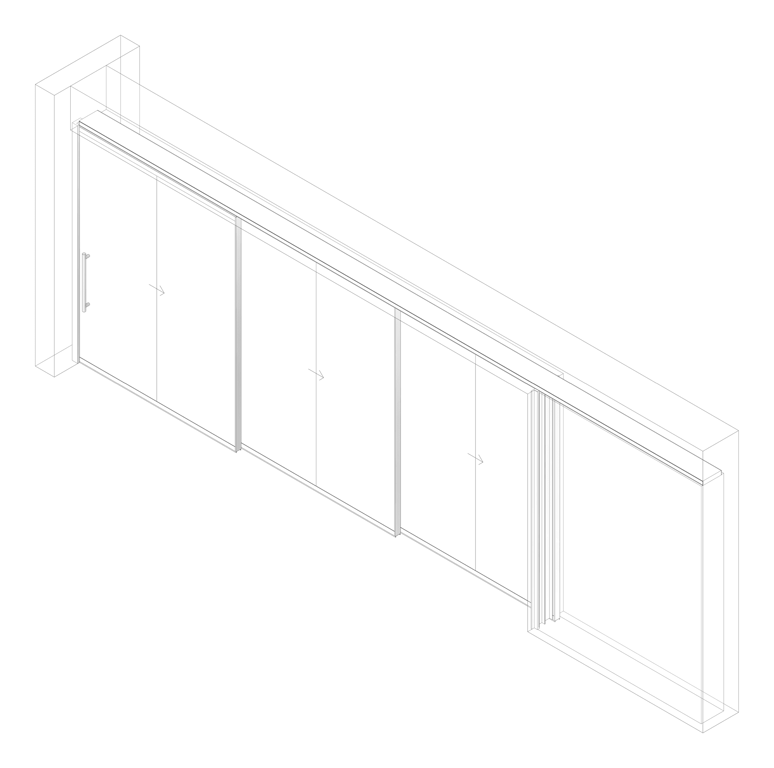 3D Documentation Image of Door Sliding LotusDoors Triple Cavity