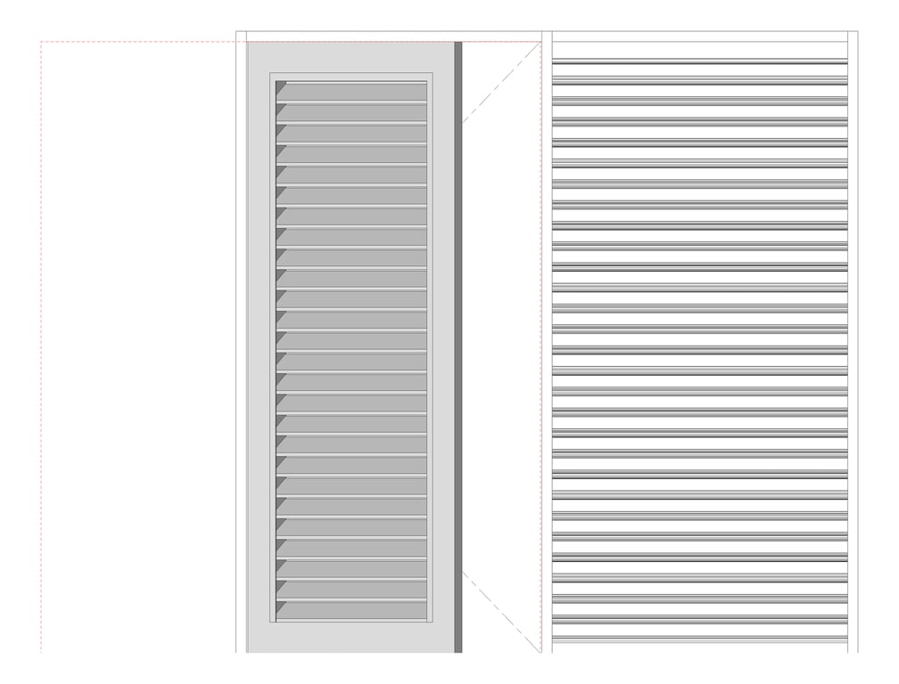 Front Image of Door LouvredSwing Louvreclad CascadeSeries