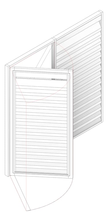 3D Documentation Image of Door LouvredSwing Louvreclad HudsonSeries 100 Horizontal