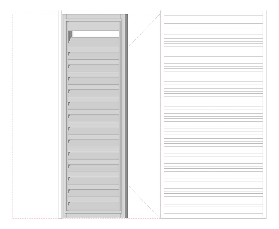 Front Image of Door LouvredSwing Louvreclad HudsonSeries 100 Horizontal