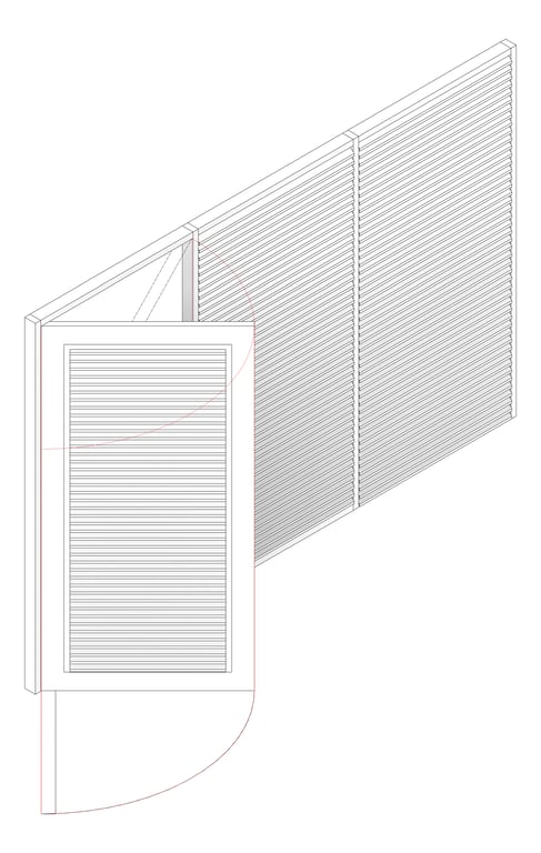 3D Documentation Image of Door LouvredSwing Louvreclad KensingtonSeries Horizontal