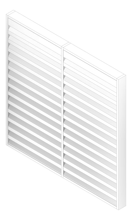 3D Documentation Image of Louvres Acoustic Louvreclad HudsonSeries 200 Horizontal