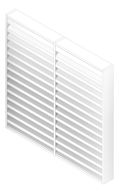 3D Documentation Image of Louvres Acoustic Louvreclad HudsonSeries 300 Horizontal