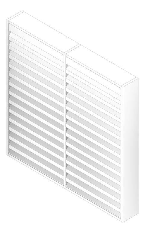 3D Documentation Image of Louvres Acoustic Louvreclad HudsonSeries 400 Horizontal