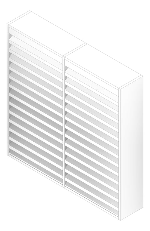 3D Documentation Image of Louvres Acoustic Louvreclad HudsonSeries 600 Horizontal