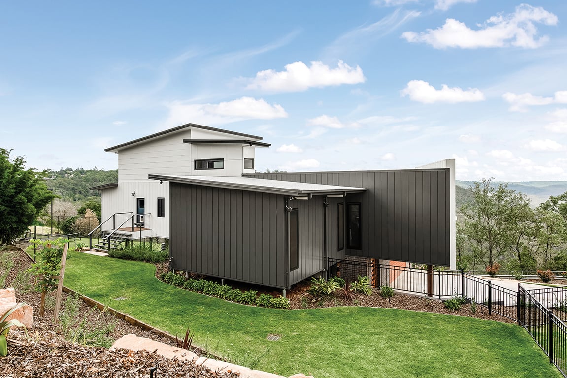LYSAGHT - Zenith - Dominion-1 Image of Metal SheetCladding Lysaght Zenith Dominion485 WoodlandGrey