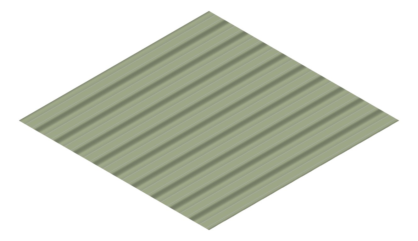 3D Presentation Image of Aluminium SheetCladding Lysaght Permalite VRib EnduroGreen