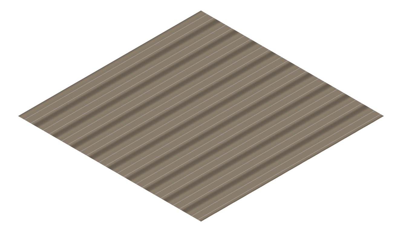 3D Presentation Image of Aluminium SheetCladding Lysaght Permalite VRib JasmineBrown
