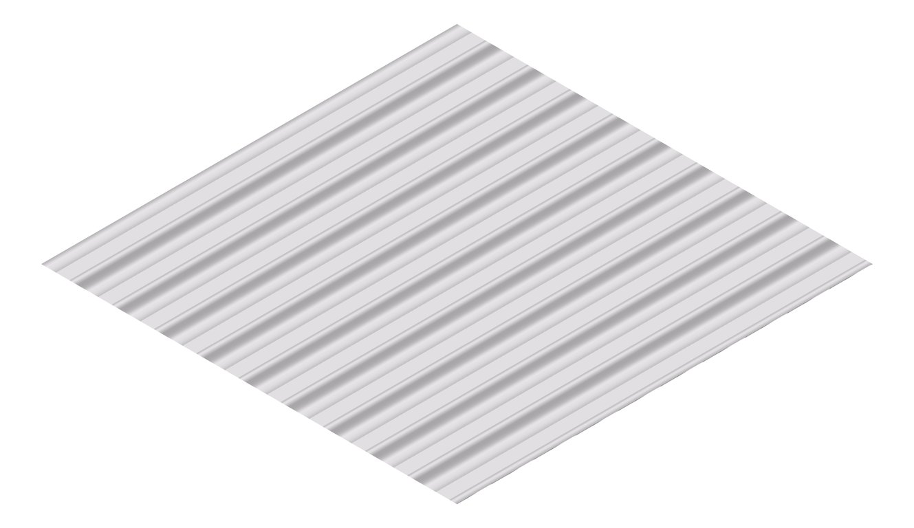 3D Presentation Image of Aluminium SheetCladding Lysaght Permalite VRib MillFinish