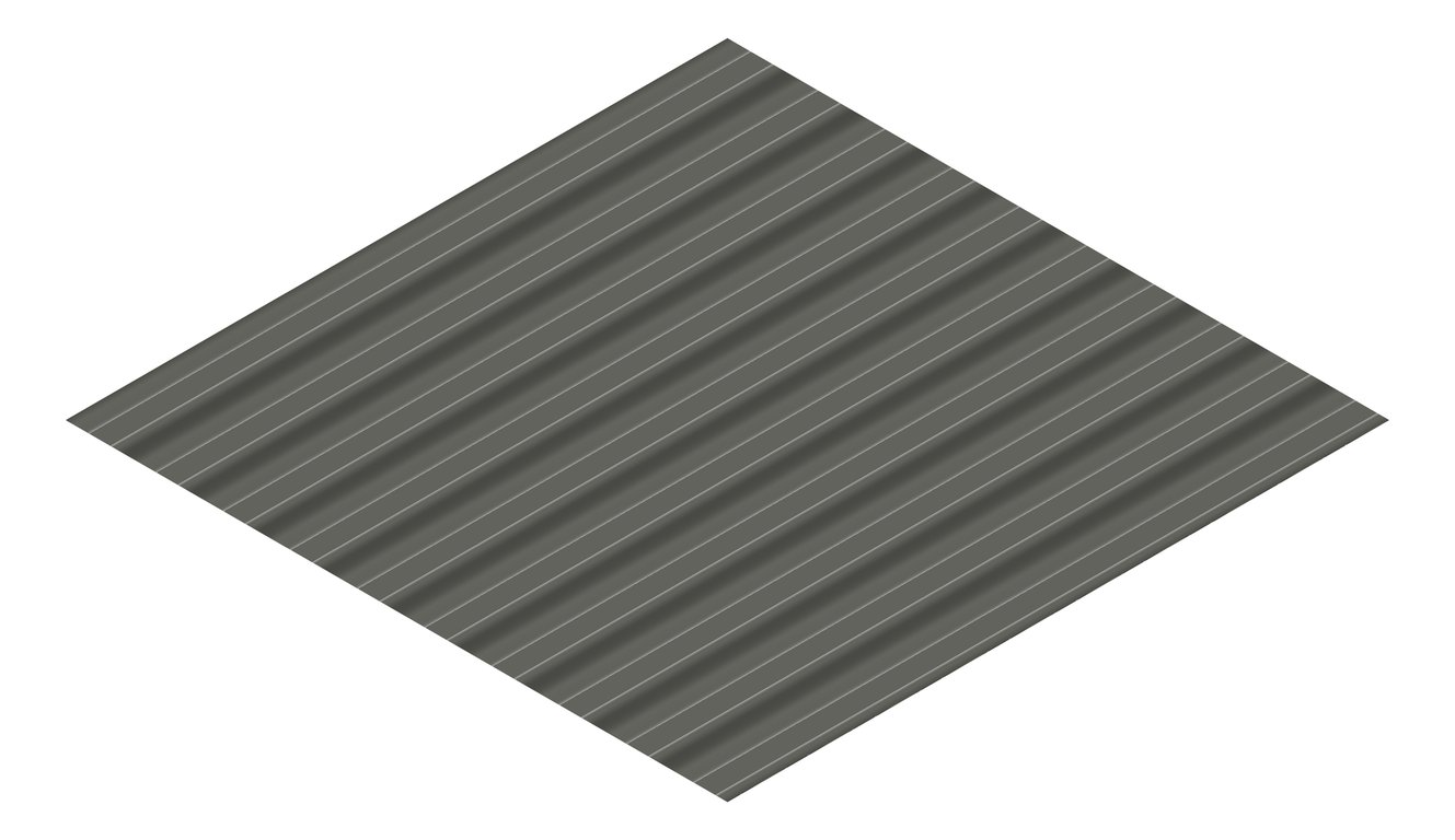 3D Presentation Image of Aluminium SheetCladding Lysaght Permalite VRib SlateGrey