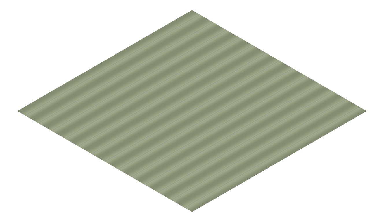 3D Presentation Image of Aluminium SheetCladding Lysaght Permalite Waveline EnduroGreen