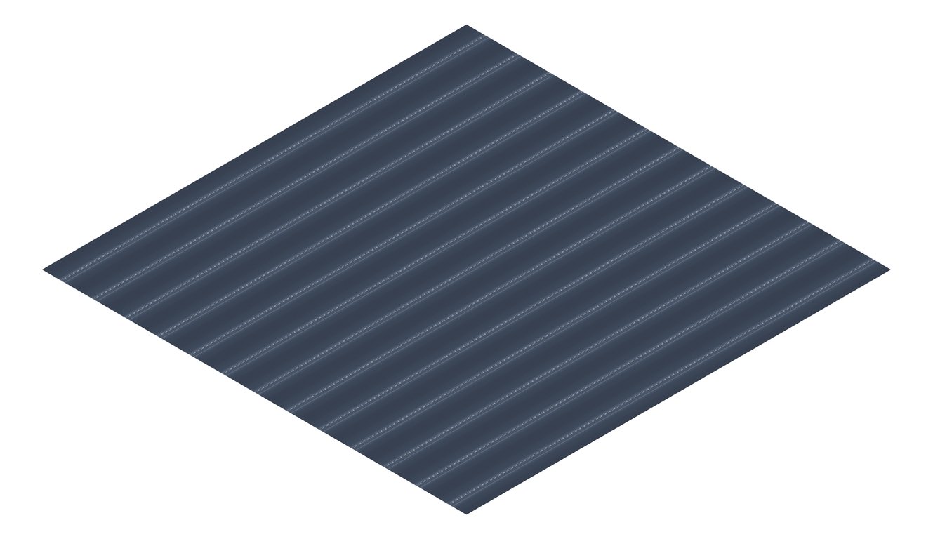 3D Presentation Image of Aluminium SheetCladding Lysaght Permalite Waveline EternalBlue