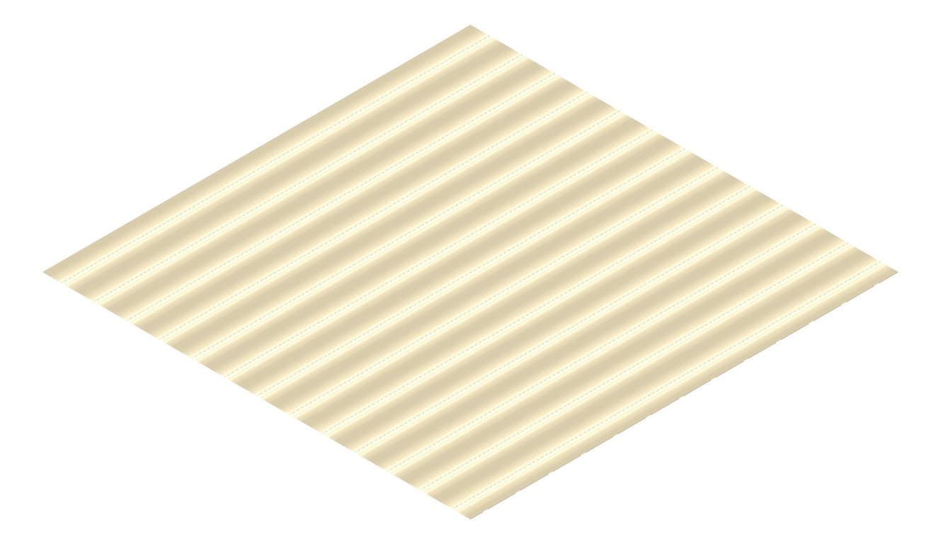 3D Presentation Image of Aluminium SheetCladding Lysaght Permalite Waveline FullCream