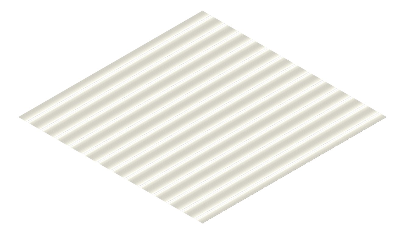 3D Presentation Image of Aluminium SheetCladding Lysaght Permalite Waveline GlacierWhite