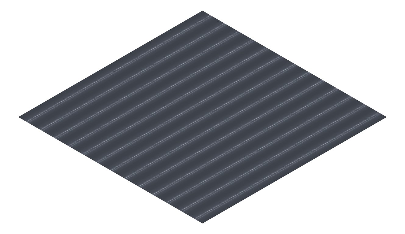 3D Presentation Image of Aluminium SheetCladding Lysaght Permalite Waveline IronGrey