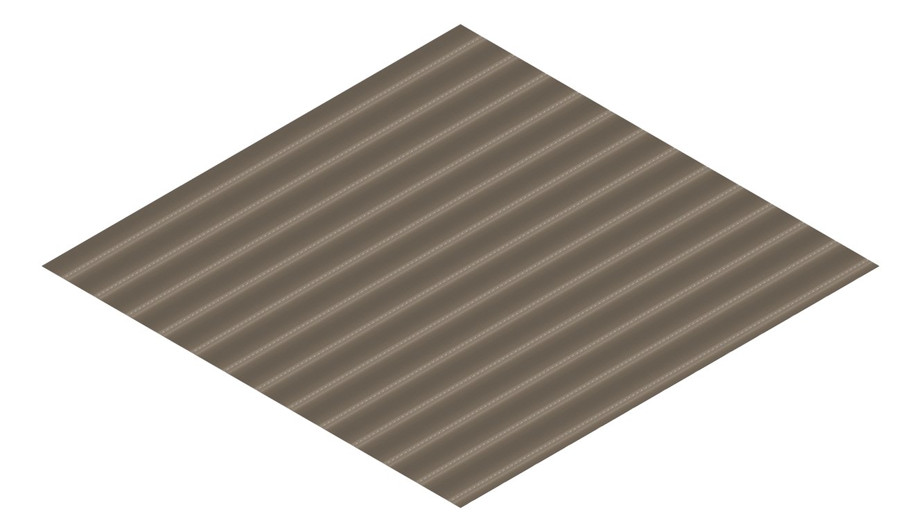3D Presentation Image of Aluminium SheetCladding Lysaght Permalite Waveline JasmineBrown