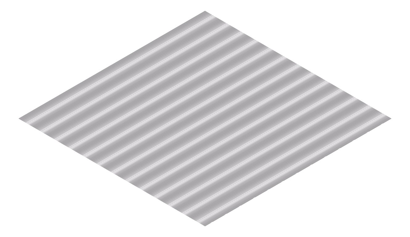 3D Presentation Image of Aluminium SheetCladding Lysaght Permalite Waveline MillFinish