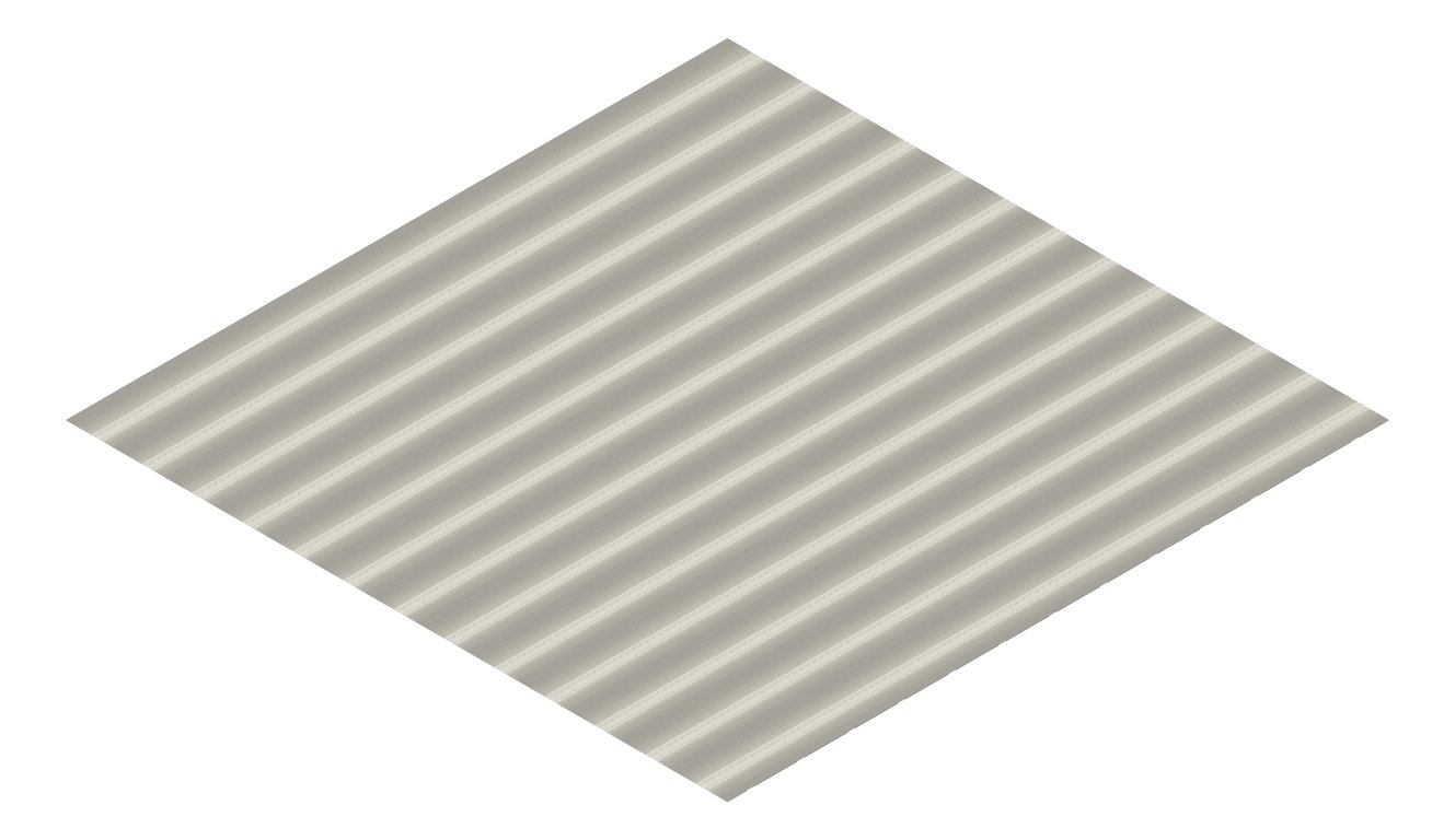 3D Presentation Image of Aluminium SheetCladding Lysaght Permalite Waveline Sahara