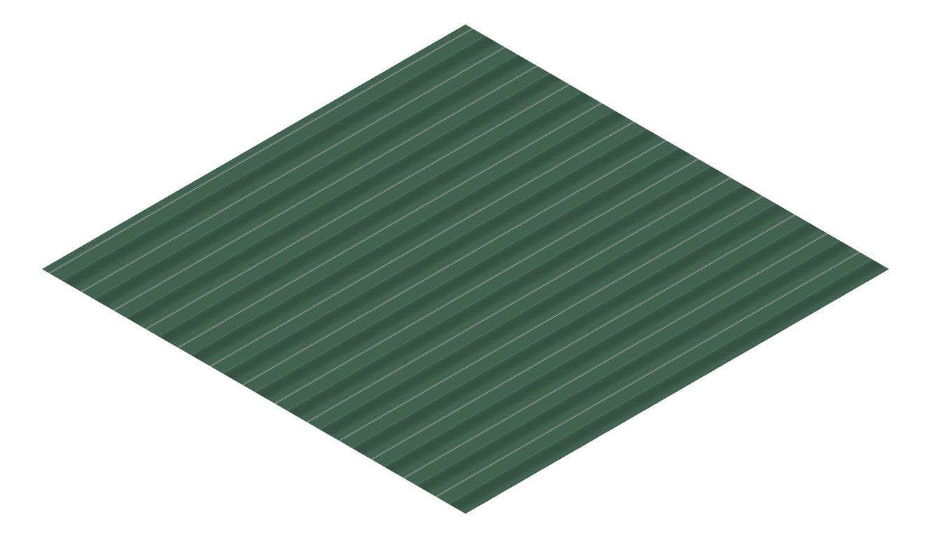 3D Presentation Image of Metal SheetCladding Lysaght CustomOrb CottageGreen