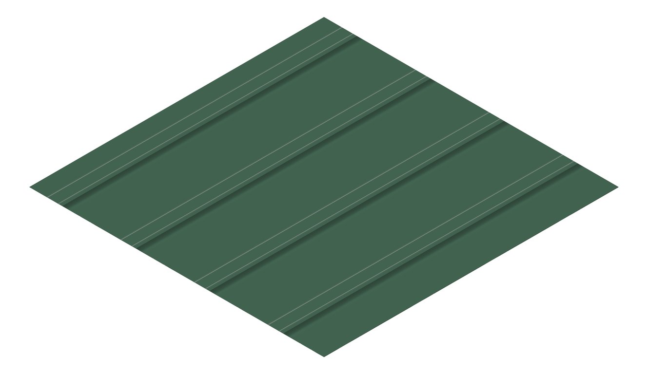 3D Presentation Image of Metal SheetCladding Lysaght FlatDek CottageGreen