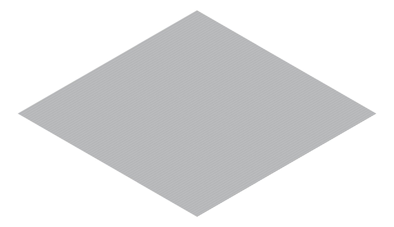 3D Presentation Image of Metal SheetCladding Lysaght MiniOrb Bluegum