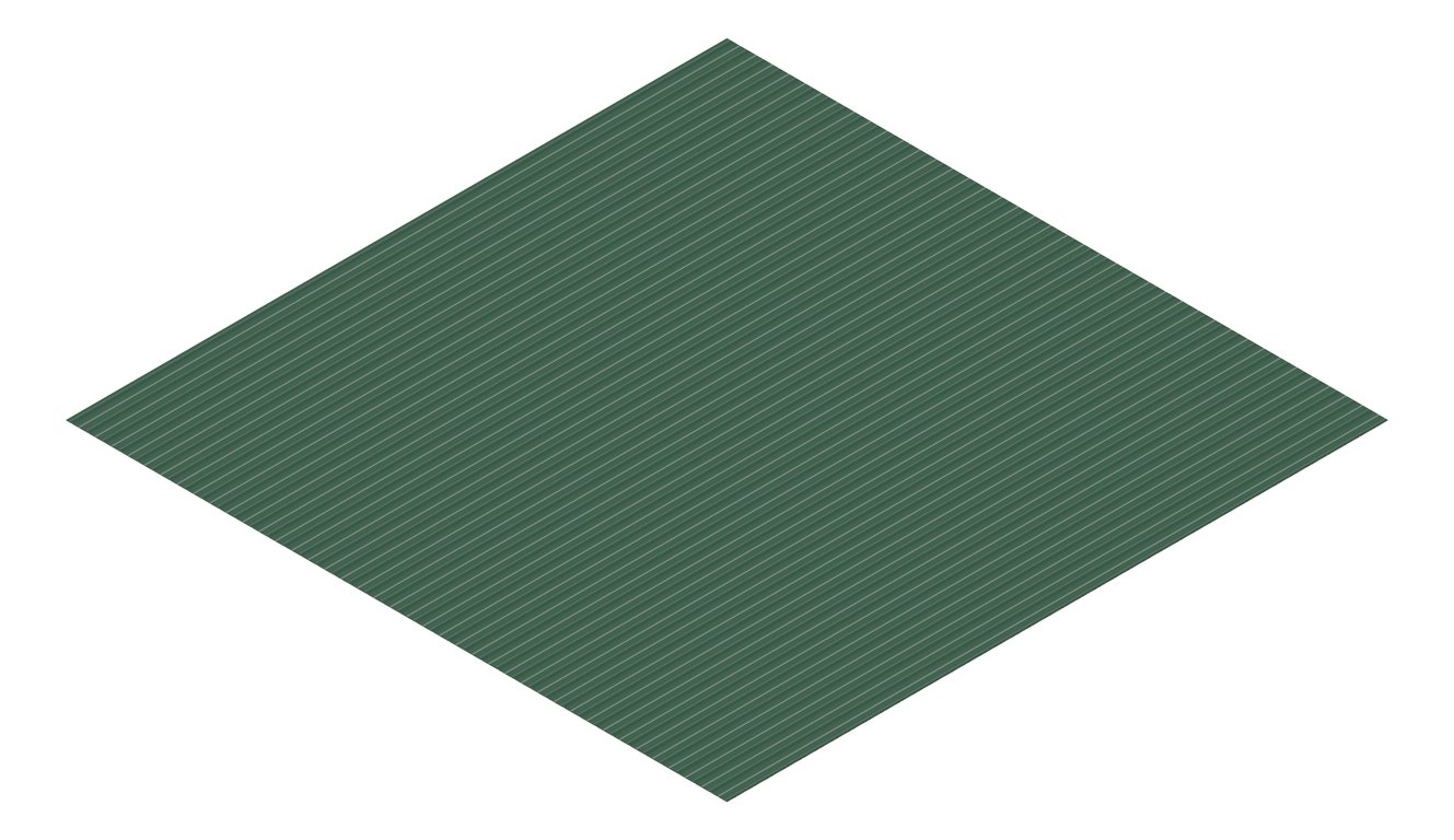 3D Presentation Image of Metal SheetCladding Lysaght MiniOrb CottageGreen