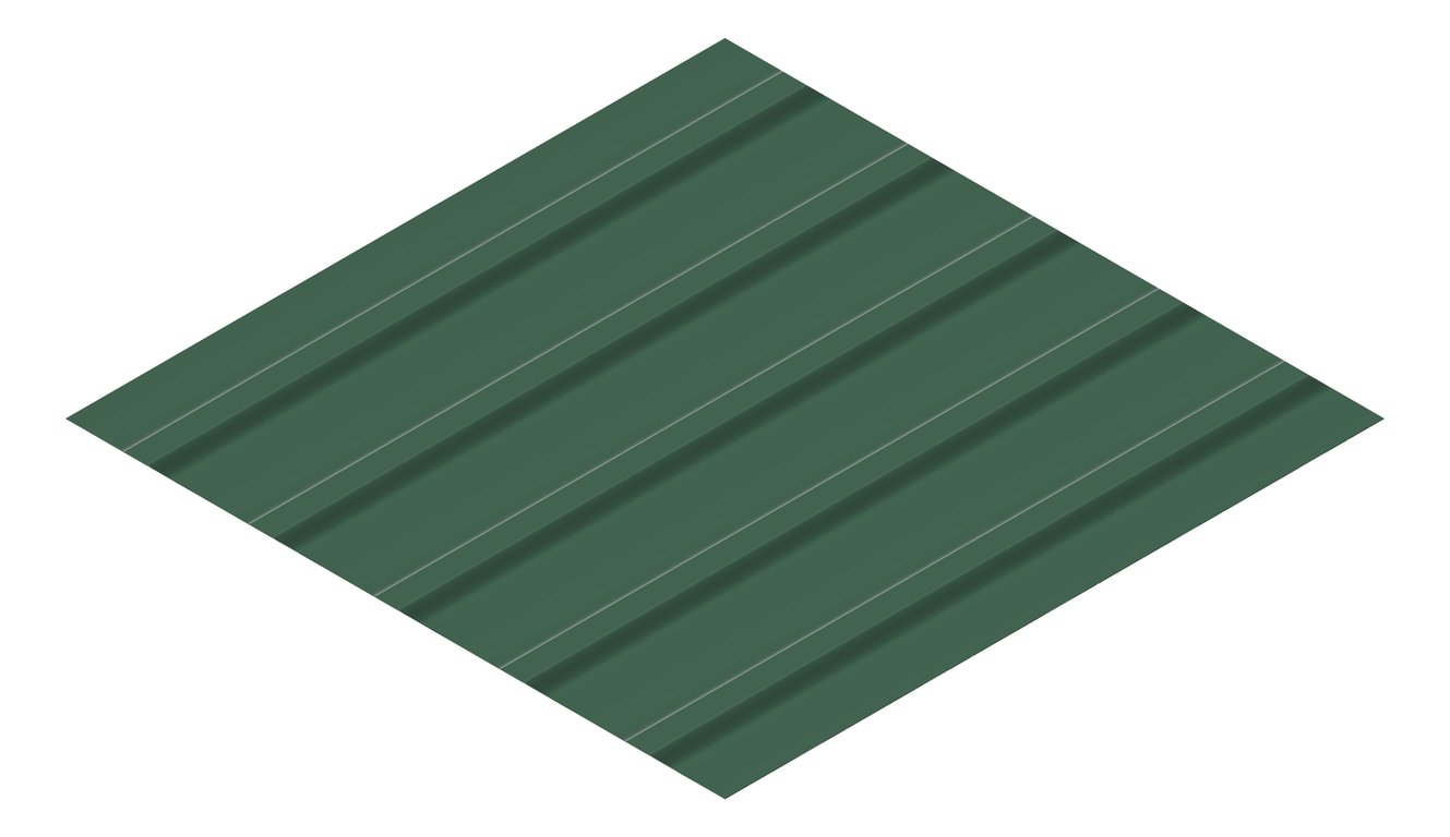 3D Presentation Image of Metal SheetCladding Lysaght TrimDek CottageGreen