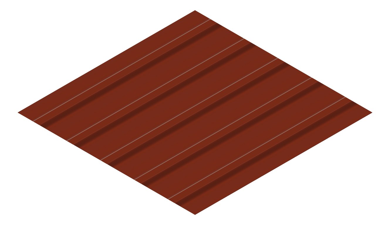 3D Presentation Image of Metal SheetCladding Lysaght TrimDek ManorRed