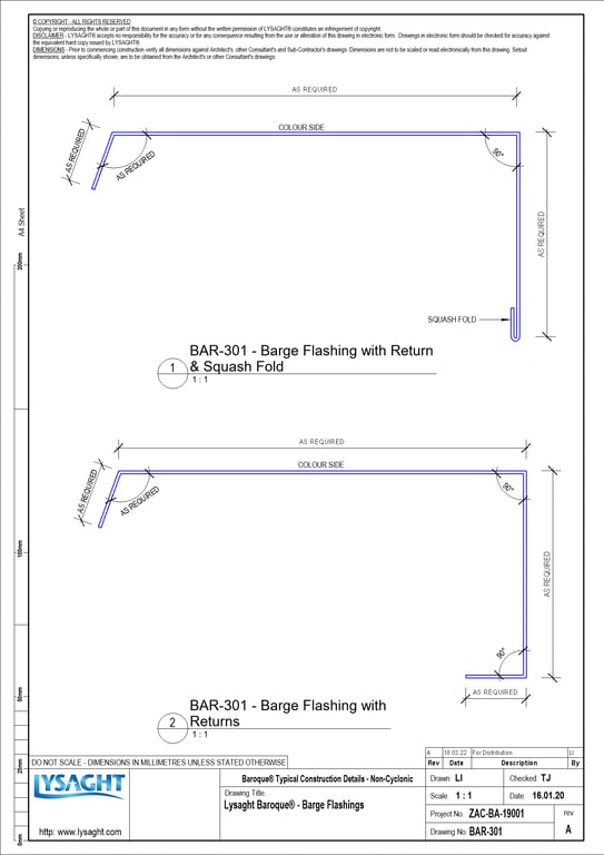  Image of BAR-301 - Lysaght Baroque® - Barge Flashings
