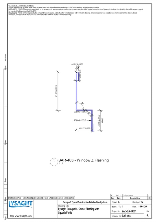 Navigate to BAR-403 - Lysaght Baroque® - Corner Flashing with Squash Folds