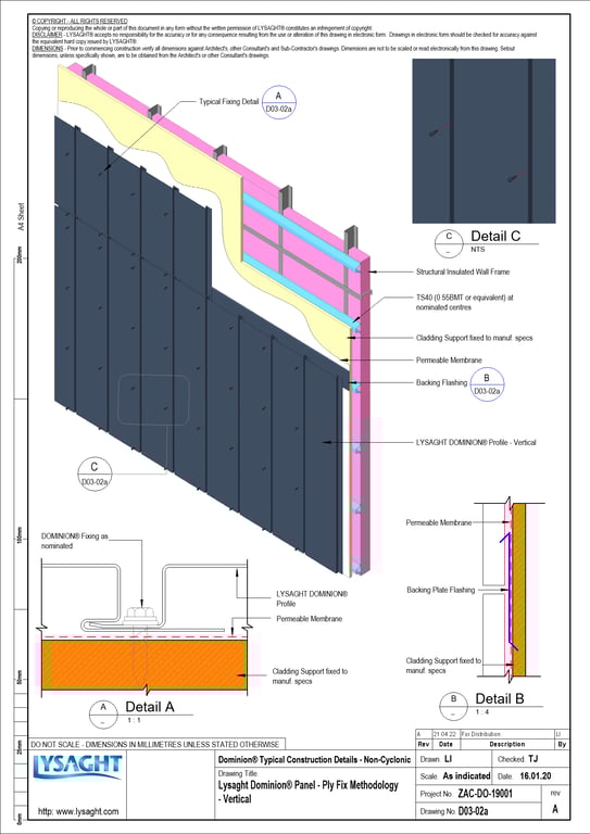 Navigate to D03-02a - Lysaght Dominion® Panel - Ply Fix Methodology - Vertical