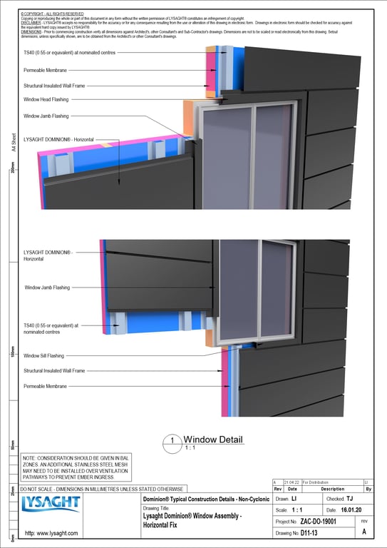 Navigate to D11-13 - Lysaght Dominion® Window Assembly - Horizontal Fix