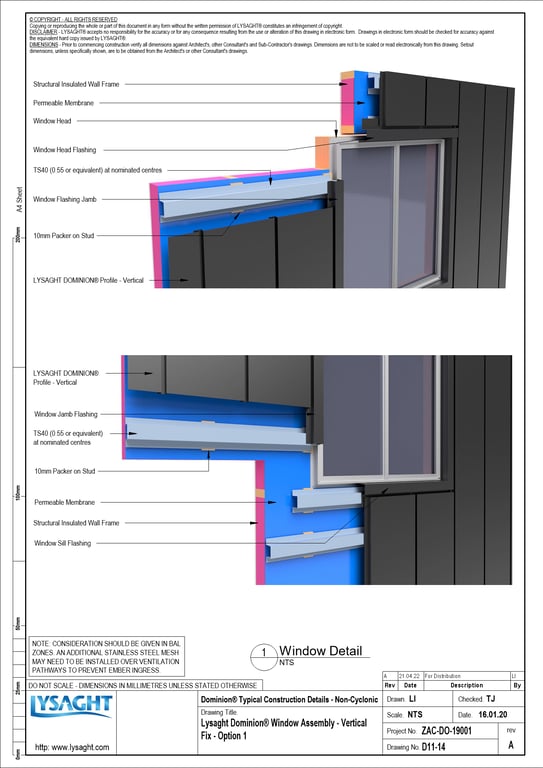 Navigate to D11-14 - Lysaght Dominion® Window Assembly - Vertical Fix - Option 1