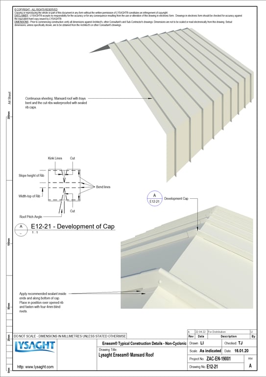  Image of E12-21 - Lysaght Enseam® Mansard Roof