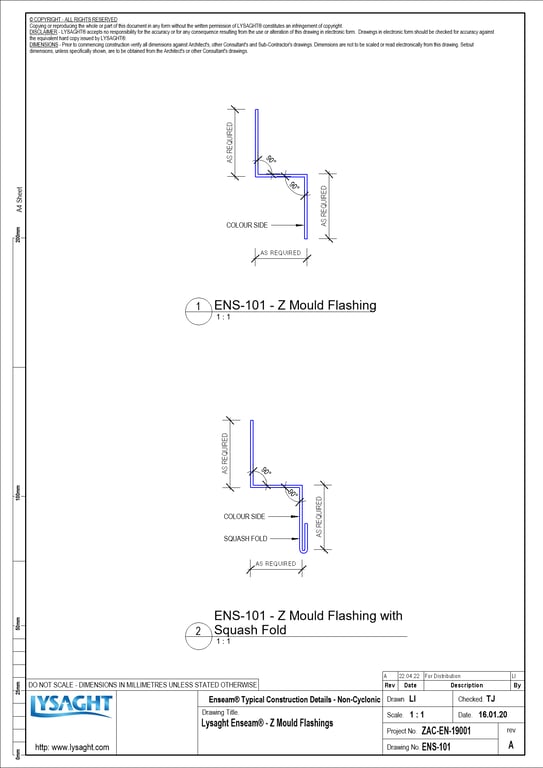 Navigate to ENS-101 - Lysaght Enseam® - Z Mould Flashings