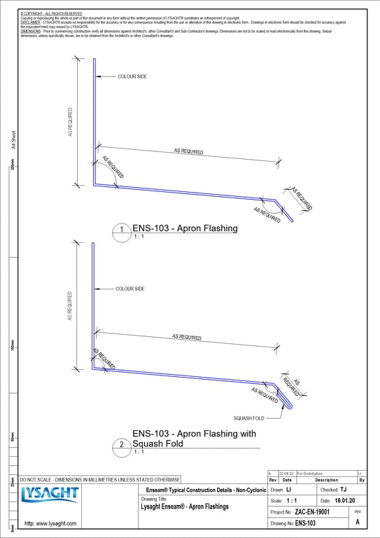 Navigate to ENS-103 - Lysaght Enseam® - Apron Flashings