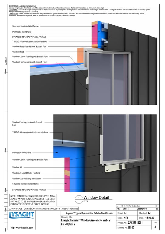 Navigate to I11-15 - Lysaght Imperial™ Window Assembly - Vertical Fix - Option 2
