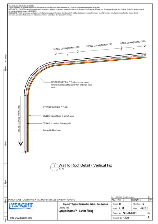 Navigate to I12-20 - Lysaght Imperial™ - Curved Fixing