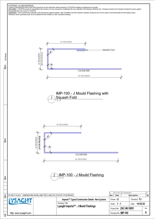 Navigate to IMP-100 - Lysaght Imperial™ - J Mould Flashings