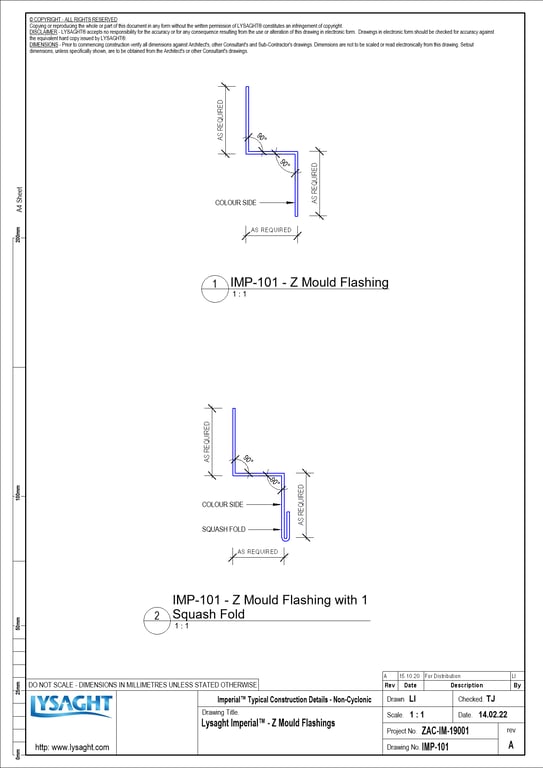 Navigate to IMP-101 - Lysaght Imperial™ - Z Mould Flashings