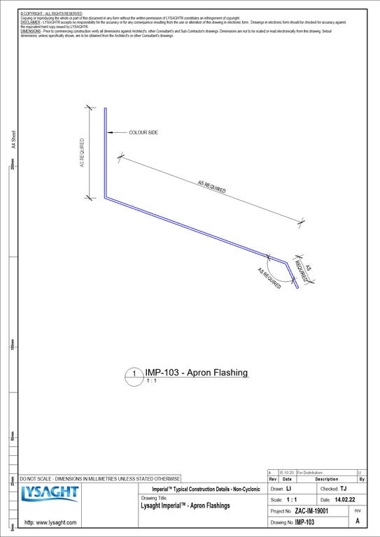 Navigate to IMP-103 - Lysaght Imperial™ - Apron Flashings